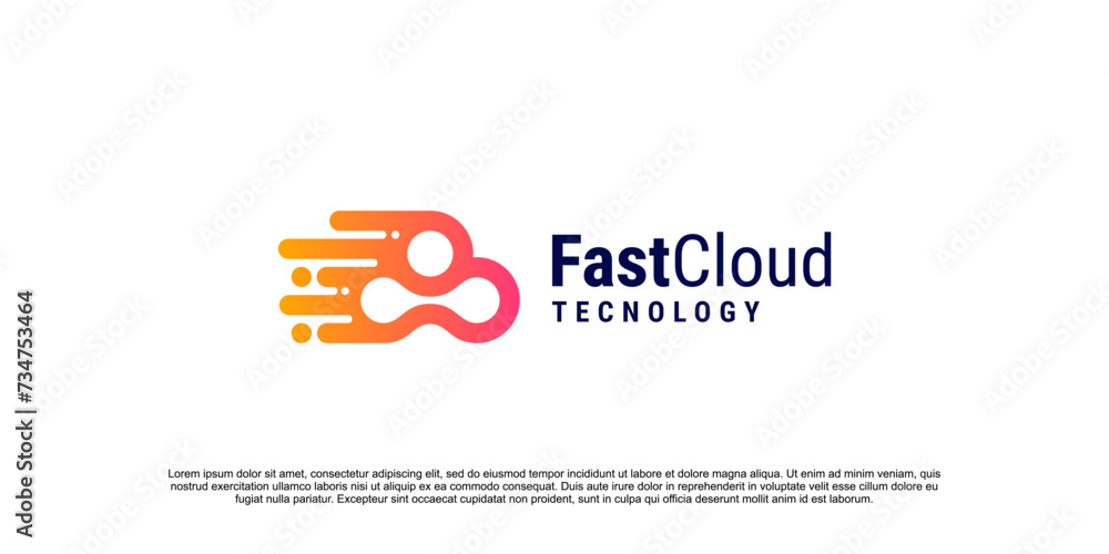 Fast Cloud Data Vector logo for technology data services with simple concept and modern style, company logo Fast Cloud Data Vector logo for technology data services with simple concept and modern style, company logo