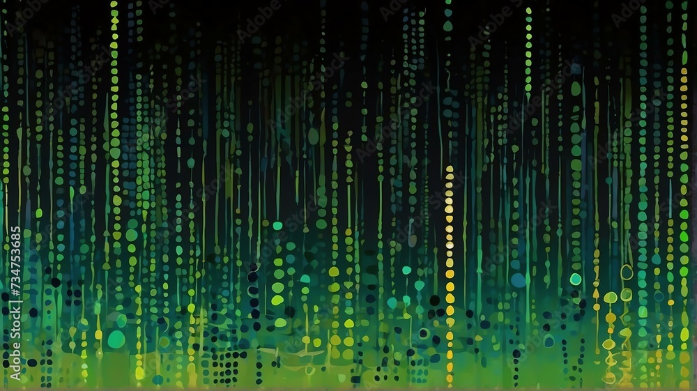 Abstract green gradient dots on plain black background from Generative AI Abstract green gradient dots on plain black background from Generative AI