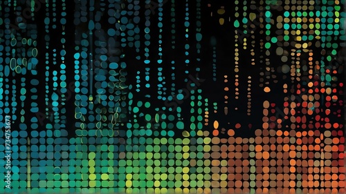 Wallpaper Mural Abstract green gradient dots on plain black background from Generative AI Torontodigital.ca