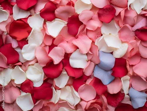 Pink and red rose petals