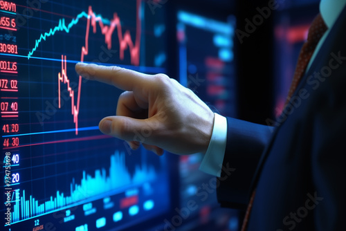 Businessman planning and strategy with data chart graph for trade stock.