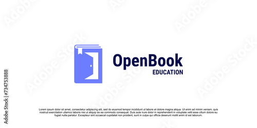 open book logo. University College Academic Campus logo design