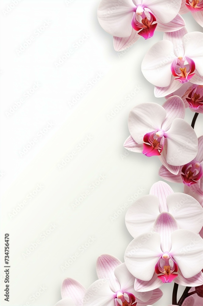 orchid frame with white background vertical orchid frame with white background vertical