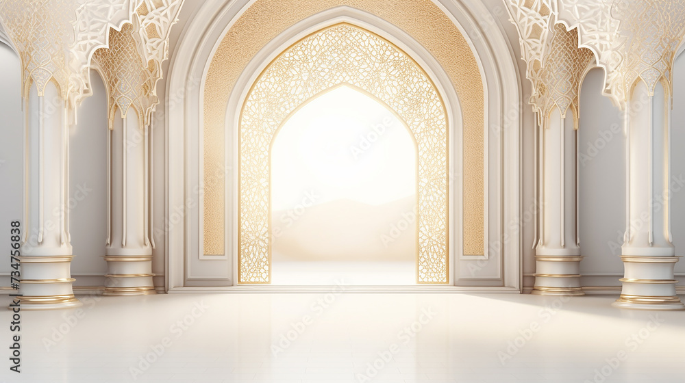 beautiful islamic decoration background for ramadan. arabic islamic elegant white luxury ornament background.