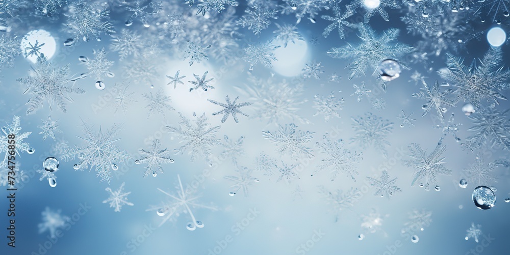 Winter Or Christmas Background With Snow Crystals Rime Pattern Closeeup Winter Or Christmas Background With Snow Crystals Rime Pattern Closeeup
