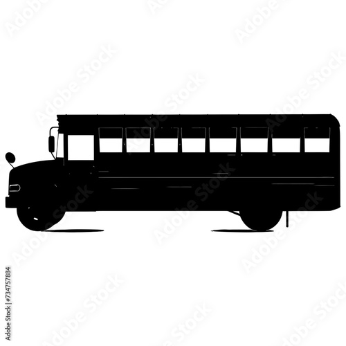 Silhouette school bus black color only