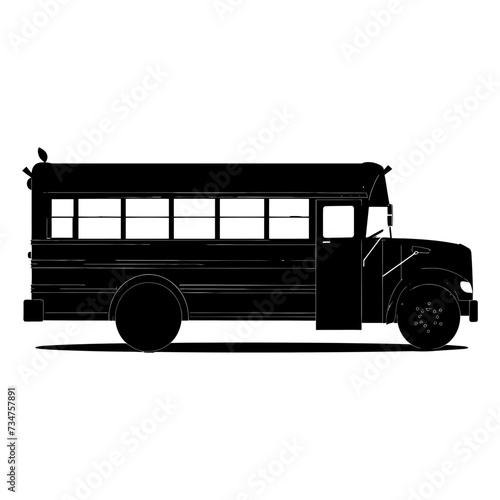 Silhouette school bus black color only