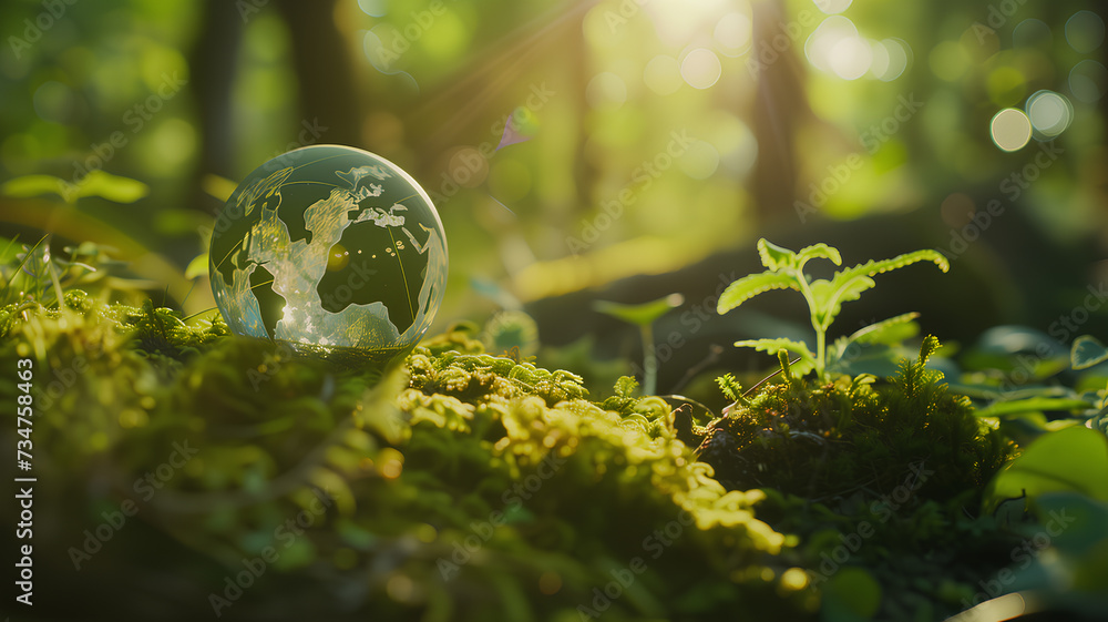 A crystal globe showing world continents rests among ferns and moss, illuminated by ethereal forest sunlight.
A crystal globe showing world continents rests among ferns and moss, illuminated by ethereal forest sunlight.