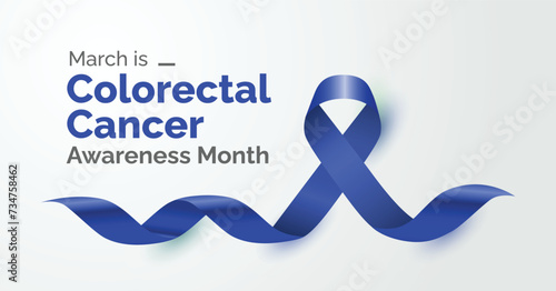 Colorectal cancer awareness month banner. Observed in March annually advocacy poster.