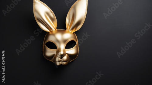 Easter background with gold bunny mask © Cedar