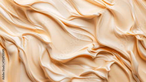 Cosmetic smear cream texture on beige background