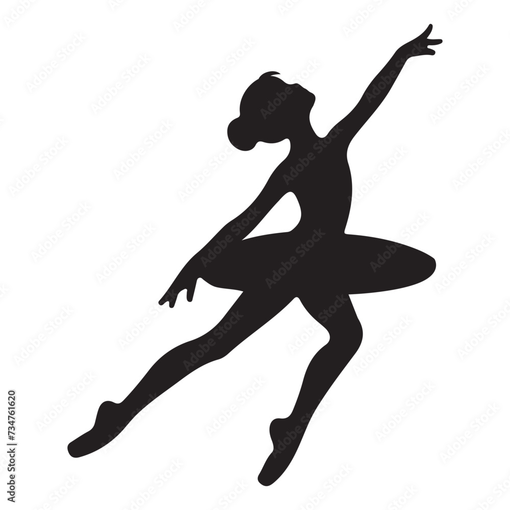 ballerina pose silhouette vector illustration ballerina pose silhouette vector illustration