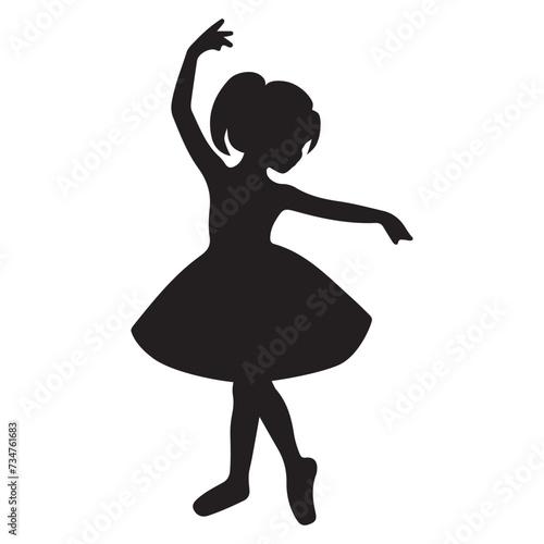 ballerina pose silhouette vector illustration