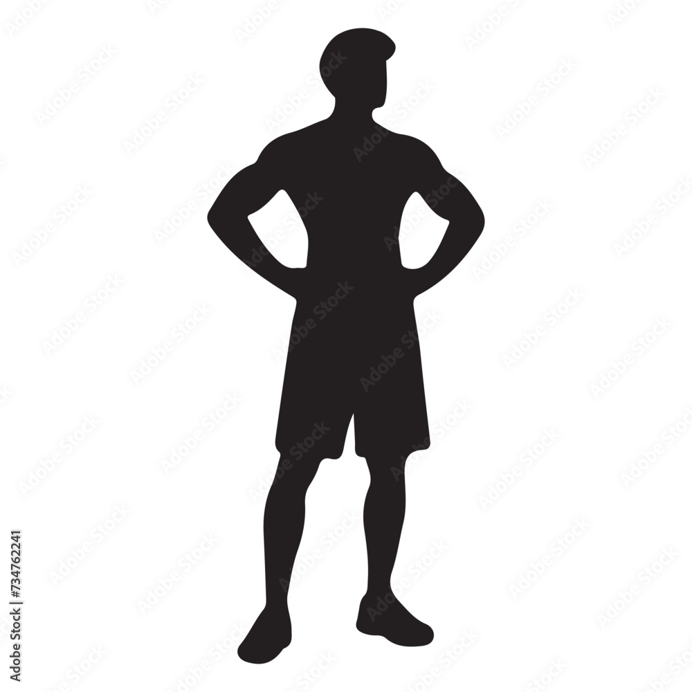 fitness man silhouette vector illustration