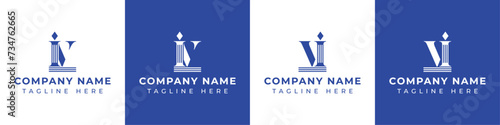 Letters IV and VI Pillar Logo, suitable for business with IV and VI related to Pillar