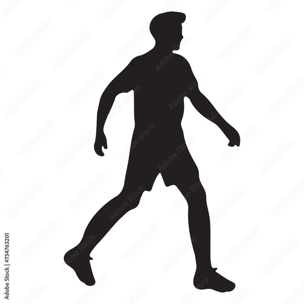 walking man silhouette vector illustration