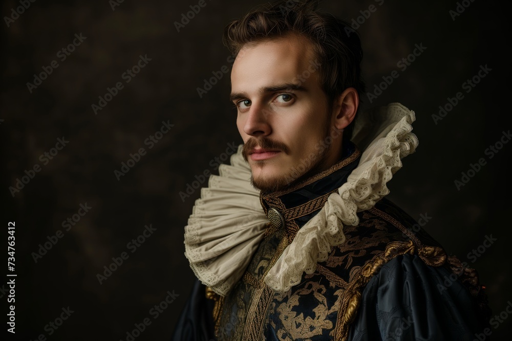 man in victorian attire with a dramatic collar man in victorian attire with a dramatic collar