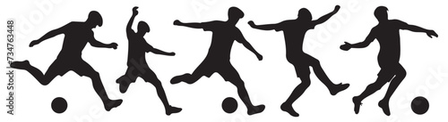 football player silhouette set vector illustration photo