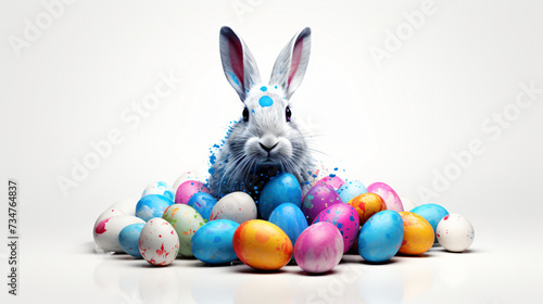 Easter card easter bunny with eggs © Cedar