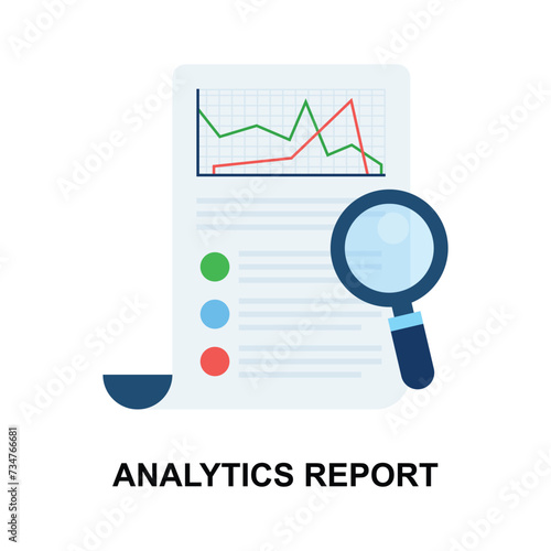 Well designed flat style Analytical report icon design, ready to use vector