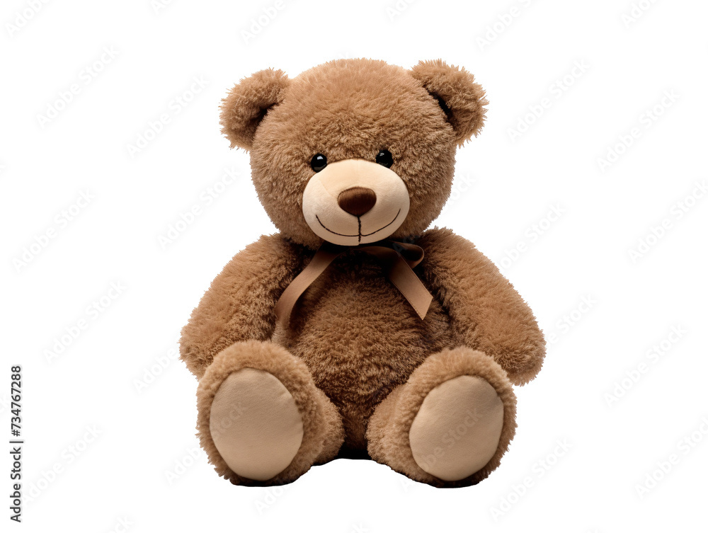 a brown teddy bear with a bow