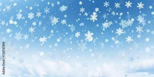 Christmas seamless pattern background with snowflakes on a light blue background