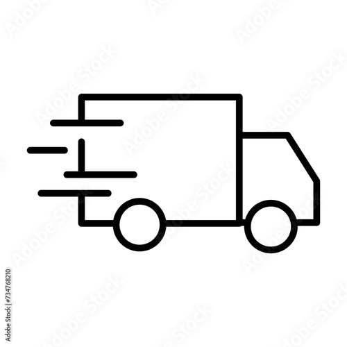delivery truck speedy moving shipping vector icon (fill only) for delivery of online shopping. flat or vector icon. 