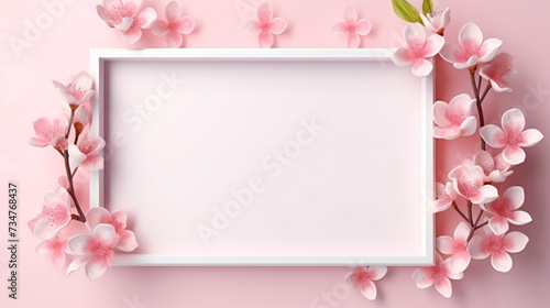 Empty pink picture frame