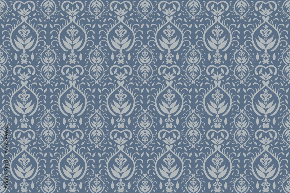 Seamless ethnic design, damask art. beautiful hand drawn Design for textile and printing fabric
