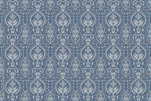 Seamless ethnic design, damask art. beautiful hand drawn Design for textile and printing fabric