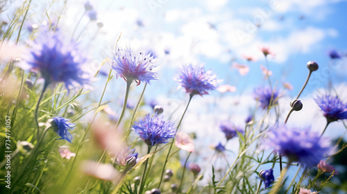 Field with cornflowers