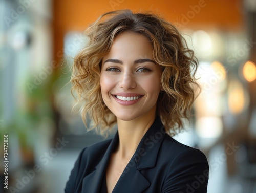 smiling Arab businesswoman  beauty make up idol  in professional colorful photo studio background