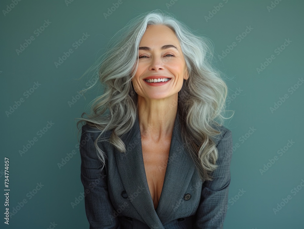 Old smiling Arab businesswoman, beauty make up idol, in professional colorful photo studio background Old smiling Arab businesswoman, beauty make up idol, in professional colorful photo studio background