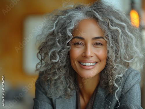 Old smiling Arab businesswoman, beauty make up idol, in professional colorful photo studio background