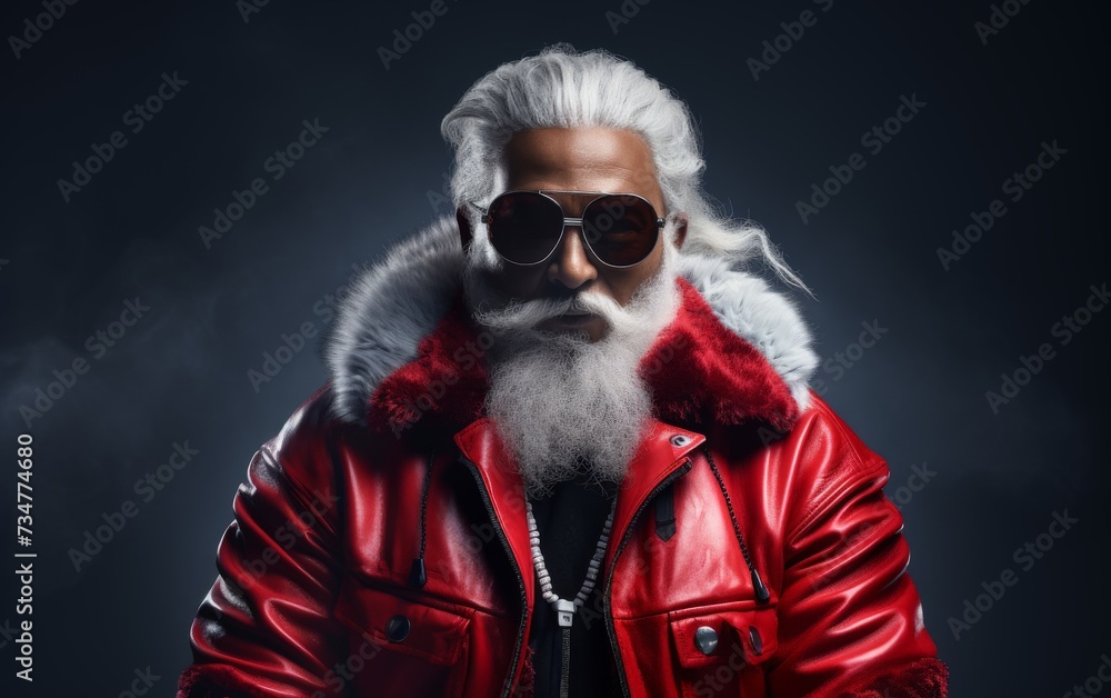 Stylish Santa with Sunglasses - Modern Holiday Fashion