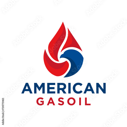 america gas oil logo design vector illustration