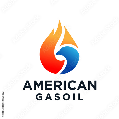 america gas oil logo design vector illustration