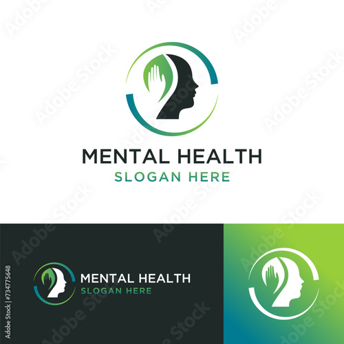 mental health logo design vector illustration