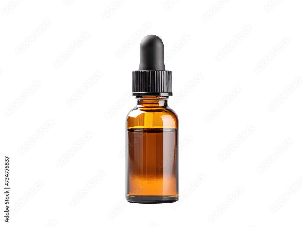 a brown bottle with a dropper a brown bottle with a dropper