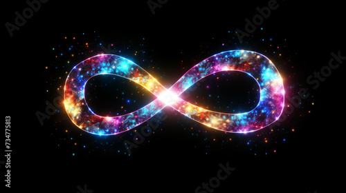 glowing multicolored infinity symbol