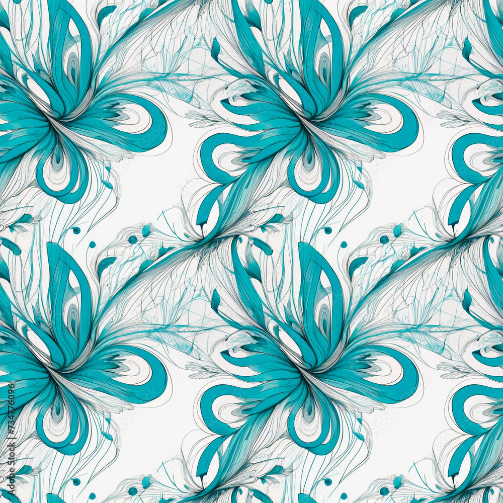 pattern with thin abstract turquoise lines on a white background. seamless pattern pattern with thin abstract turquoise lines on a white background. seamless pattern