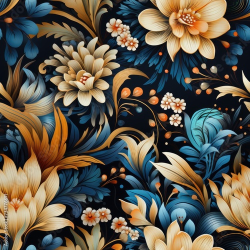 Refined Indonesian Batik Seamless Pattern