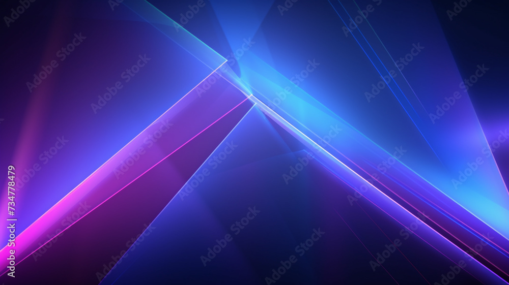 Neon geometric blue and pink background, Abstract futuristic backdrop design | Generative AI Neon geometric blue and pink background, Abstract futuristic backdrop design | Generative AI