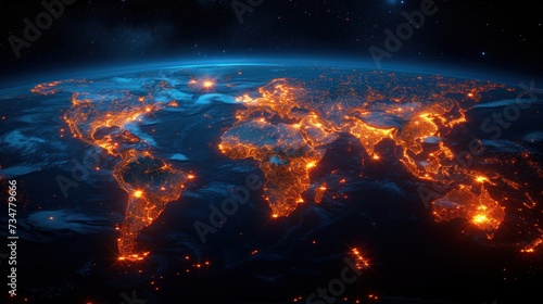 Earth with Global Map © Balerinastock