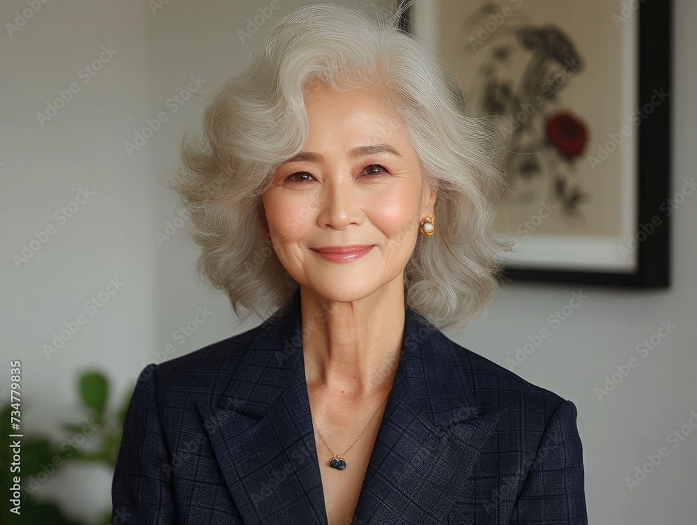 Portrait of middle older smiling Asian businessman with suit in professional studio background Portrait of middle older smiling Asian businessman with suit in professional studio background