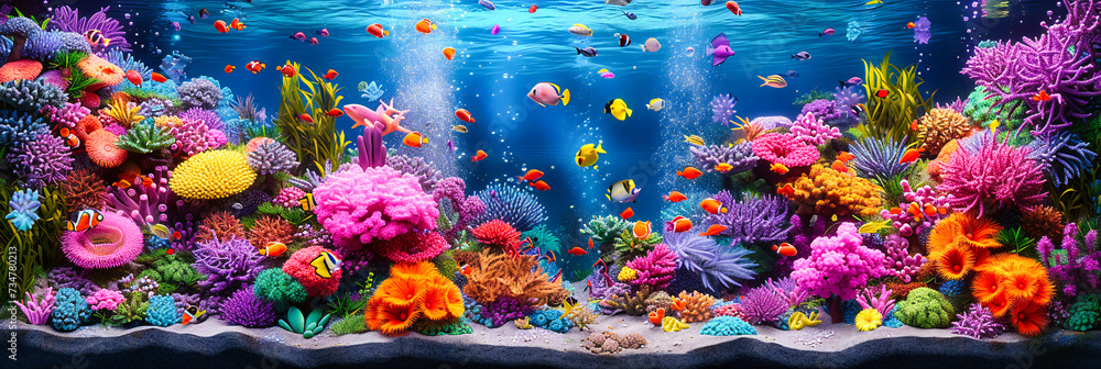 Underwater wonder, a vivid exploration of marine life and coral reefs, showcasing the oceans hidden beauty