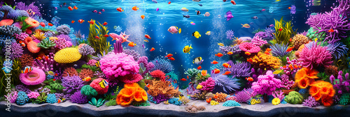 Underwater wonder  a vivid exploration of marine life and coral reefs  showcasing the oceans hidden beauty