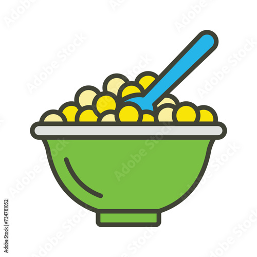 An icon of cereal bowl in trendy style, ready to use vector