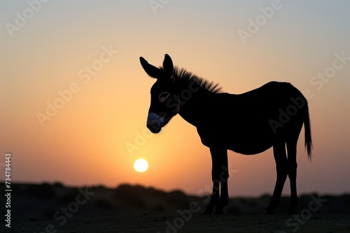 donkey silhouette against sunset in desert landscape © Alfazet Chronicles