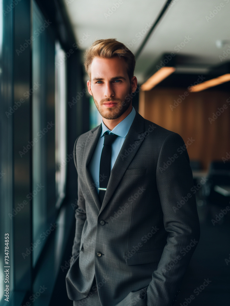 Businessman model in a suit, smiling, successful manager, perfectly dressed in an office, business man guy, Leadership Businessman model in a suit, smiling, successful manager, perfectly dressed in an office, business man guy, Leadership